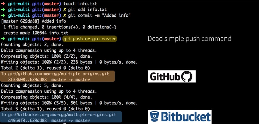Github and Bitbucket push