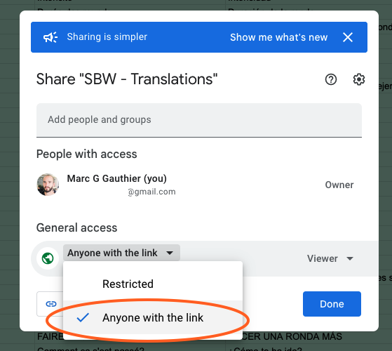 XCode translation with google spreadsheet