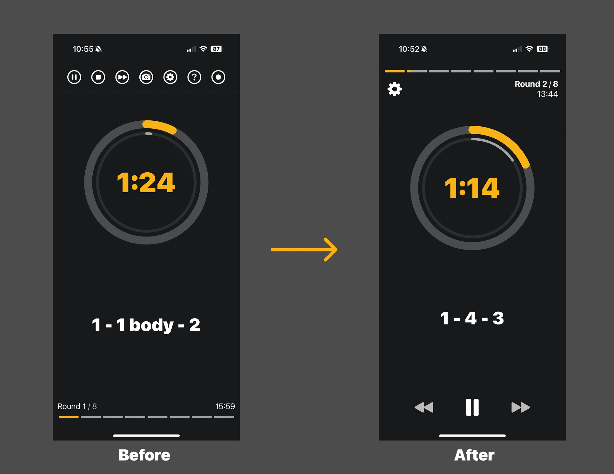 Redesign workout app