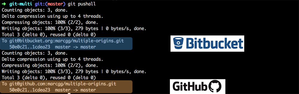 Github and Bitbucket push