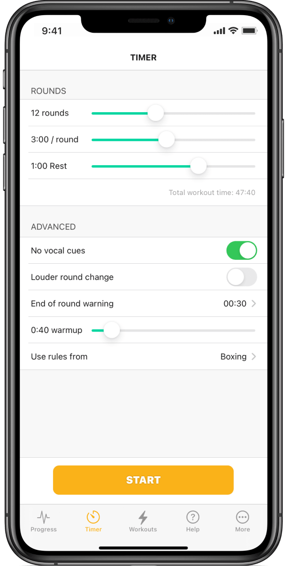 Free boxing round timer on iOS